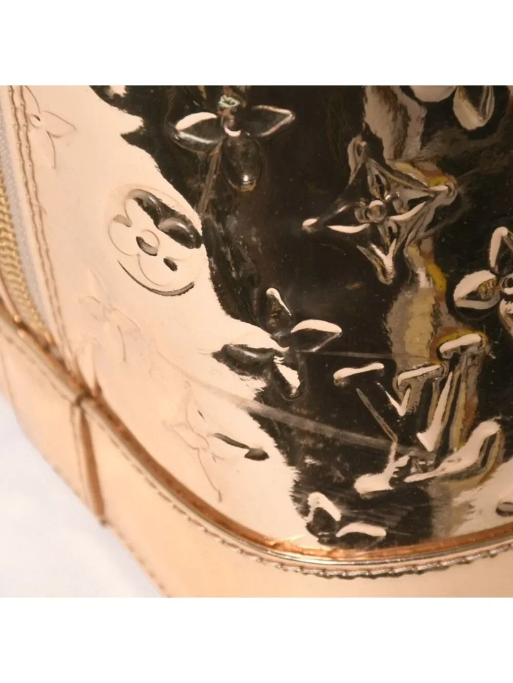 Louis Vuitton Alma GM Handbag Monogram Miroir Gold